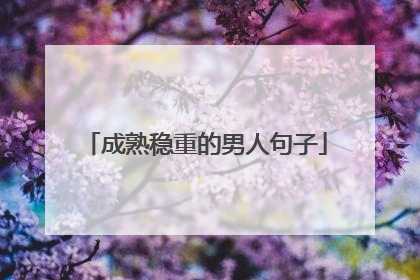 成熟稳重的男人句子