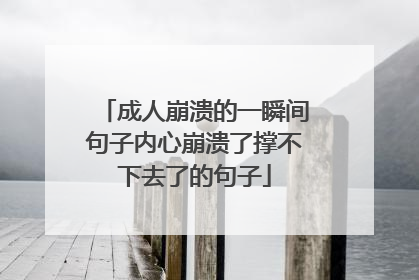 成人崩溃的一瞬间句子内心崩溃了撑不下去了的句子