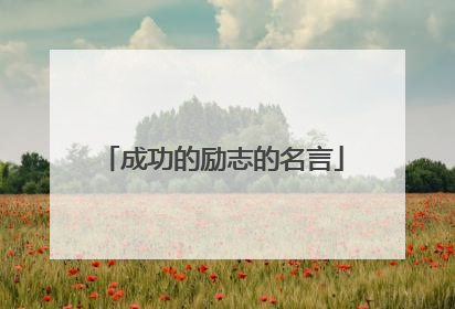 成功的励志的名言