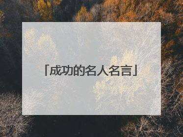 成功的名人名言