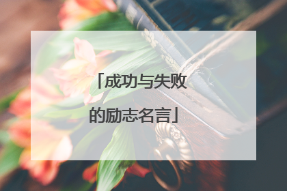 成功与失败的励志名言