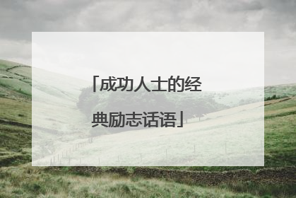 成功人士的经典励志话语