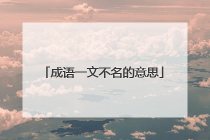 成语一文不名的意思