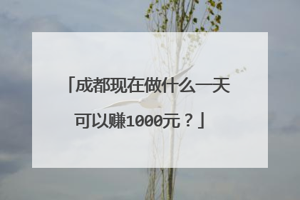 成都现在做什么一天可以赚1000元？