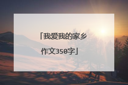 我爱我的家乡作文350字