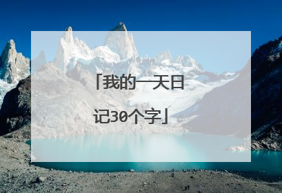 我的一天日记30个字