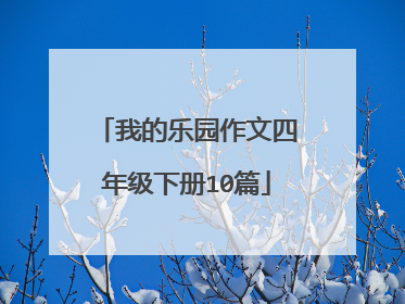 我的乐园作文四年级下册10篇