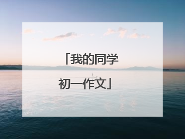 我的同学初一作文