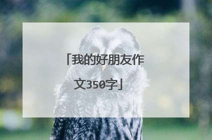 我的好朋友作文350字