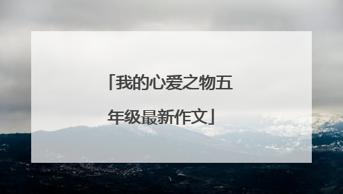 我的心爱之物五年级最新作文