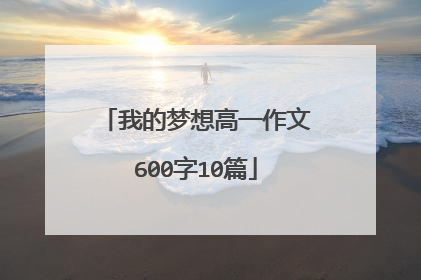 我的梦想高一作文600字10篇