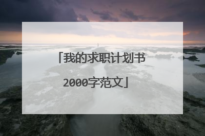 我的求职计划书2000字范文