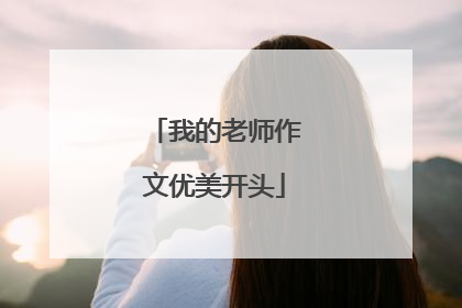 我的老师作文优美开头