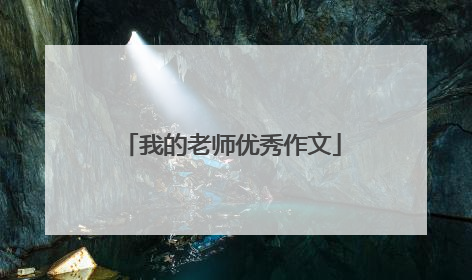 我的老师优秀作文