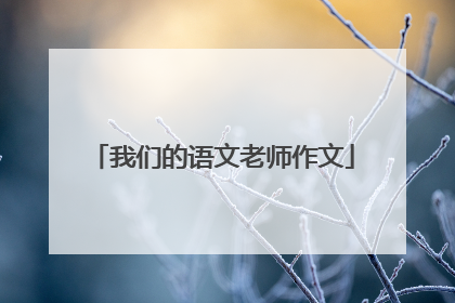 我们的语文老师作文