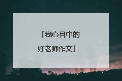 我心目中的好老师作文