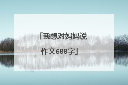 我想对妈妈说作文600字