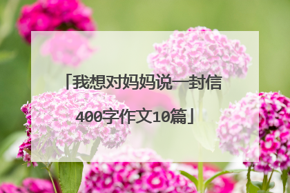 我想对妈妈说一封信400字作文10篇