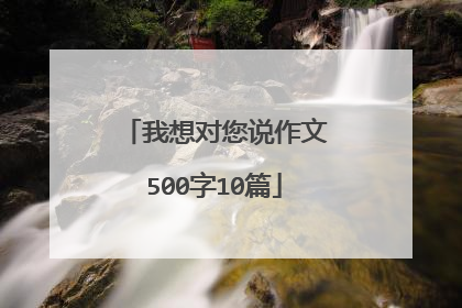 我想对您说作文500字10篇