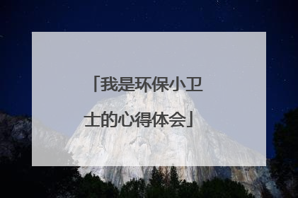 我是环保小卫士的心得体会