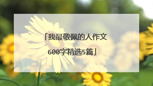 我最敬佩的人作文600字精选5篇