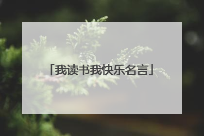 我读书我快乐名言