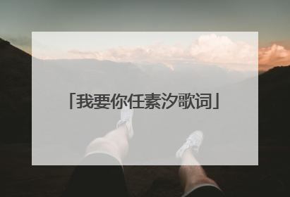 我要你任素汐歌词