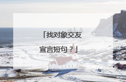 找对象交友宣言短句？