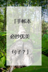 手帐本必抄优美句子？