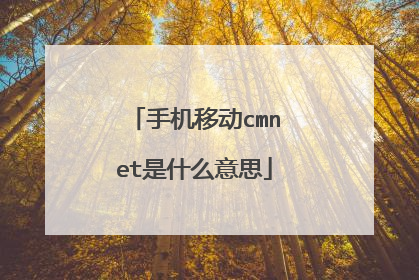 手机移动cmnet是什么意思