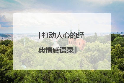 打动人心的经典情感语录