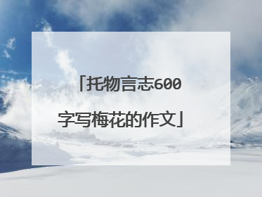 托物言志600字写梅花的作文