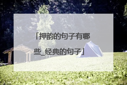 押韵的句子有哪些_经典的句子