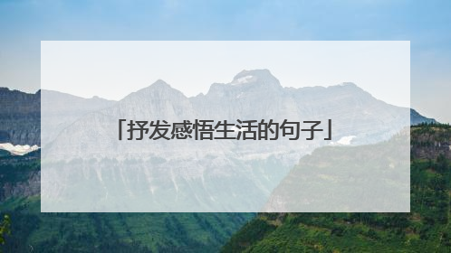 抒发感悟生活的句子