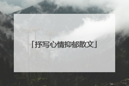 抒写心情抑郁散文