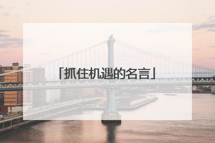 抓住机遇的名言