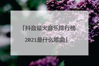抖音最火音乐排行榜2021是什么歌曲