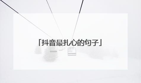 抖音最扎心的句子