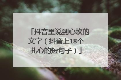 抖音里说到心坎的文字（抖音上18个扎心的短句子）