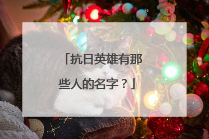 抗日英雄有那些人的名字？