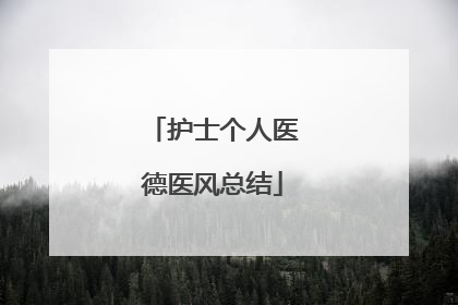 护士个人医德医风总结