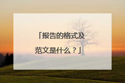 报告的格式及范文是什么？