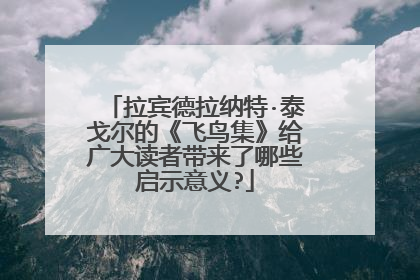 拉宾德拉纳特·泰戈尔的《飞鸟集》给广大读者带来了哪些启示意义?