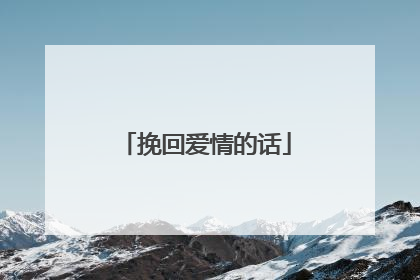 挽回爱情的话