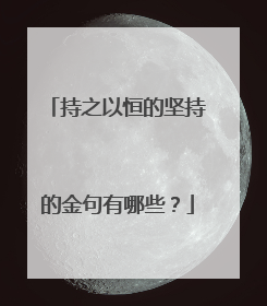 持之以恒的坚持的金句有哪些？