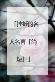 挫折的名人名言「简短」