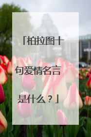柏拉图十句爱情名言是什么?
