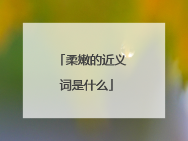 柔嫩的近义词是什么