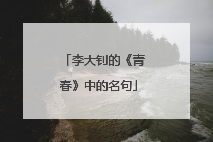 李大钊的《青春》中的名句