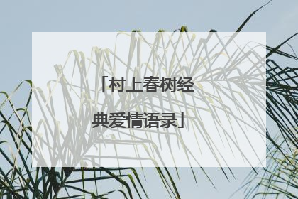 村上春树经典爱情语录